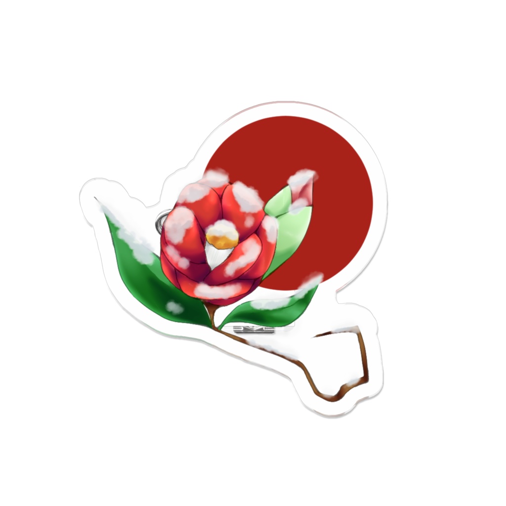 椿　アクリルバッチ