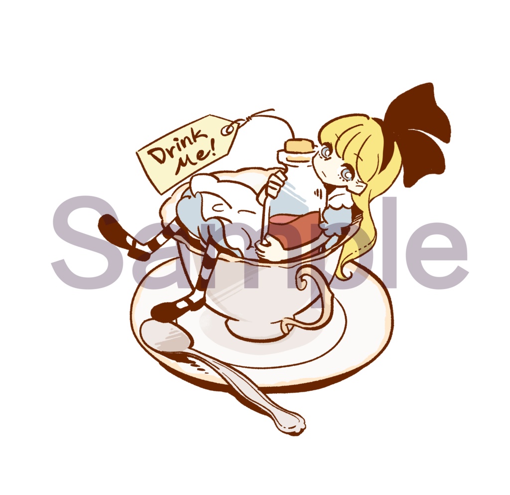 ティーカップの中のアリス-アクリルチャーム