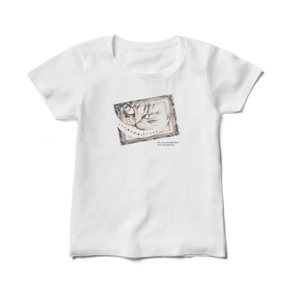 額縁の中のチェシャ猫-女性用Tシャツ 