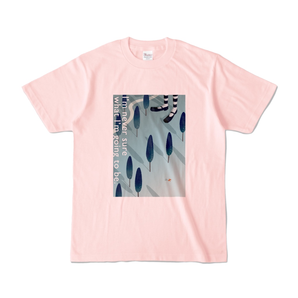 キノコを食べたアリス-カラーTシャツ