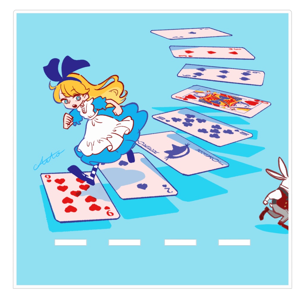 トランプの階段とアリス - アクリルスマホスタンド