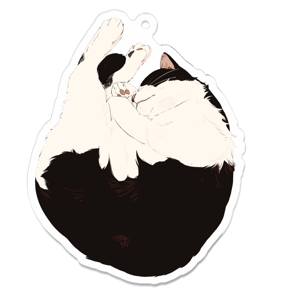 まん丸ハチワレ アクリルキーホルダー