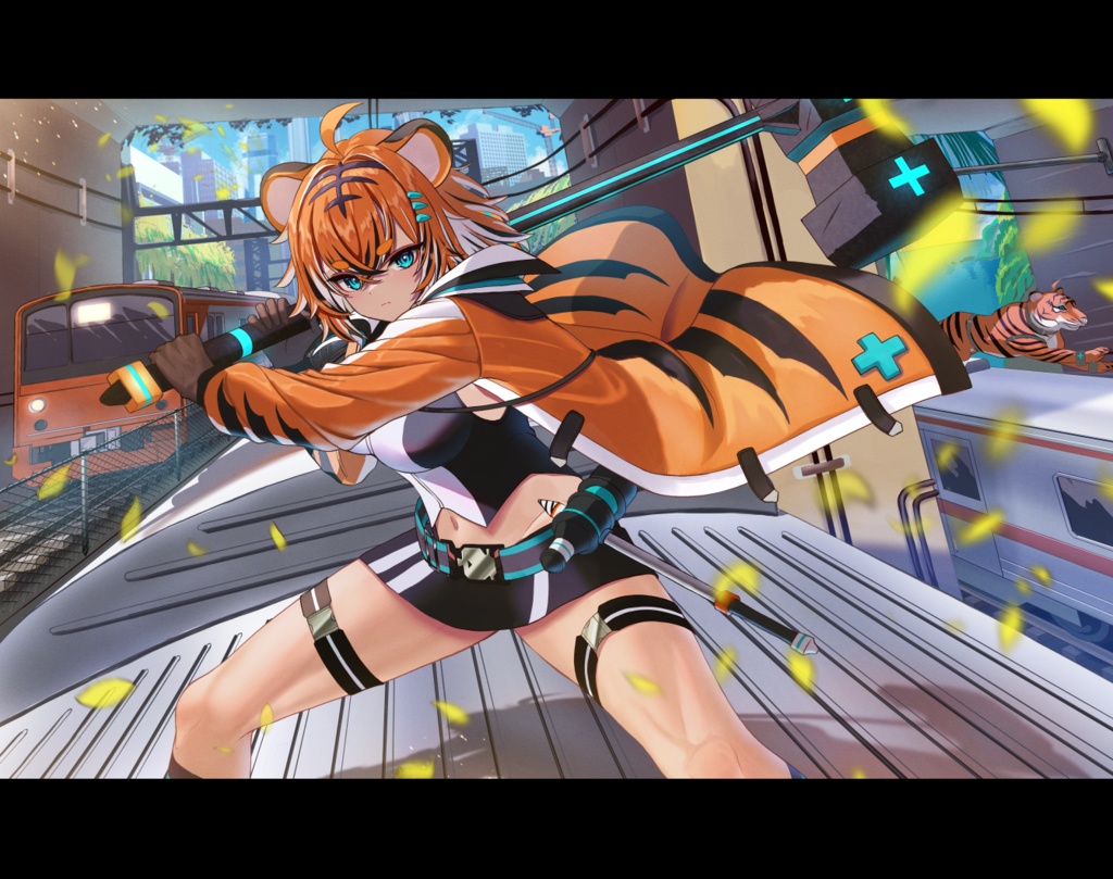 「Tiger(虎) 」：イラスト　B2タペストリー