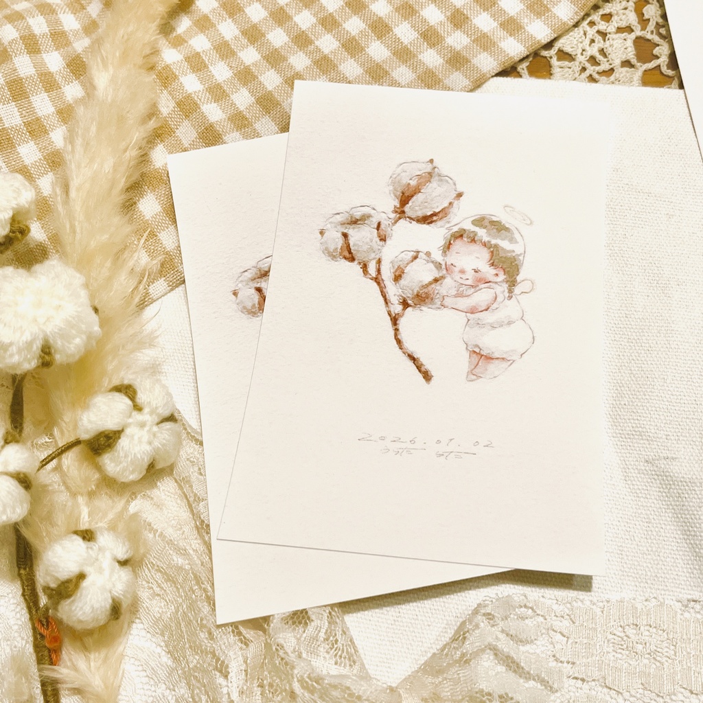 うらたらた-ポストカード-ふわふわコットン