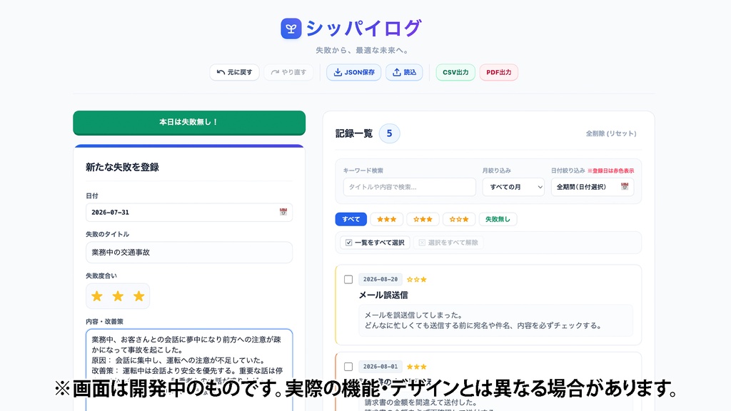 シッパイログ 〜 失敗から、最適な未来へ。