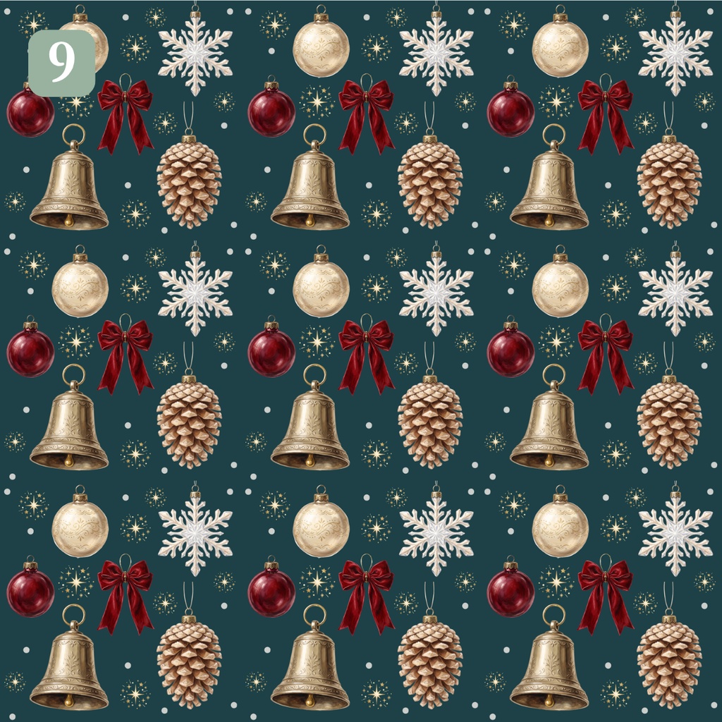 【12柄セット】クリスマス シームレスパターン|デジタルペーパー素材 PNG
