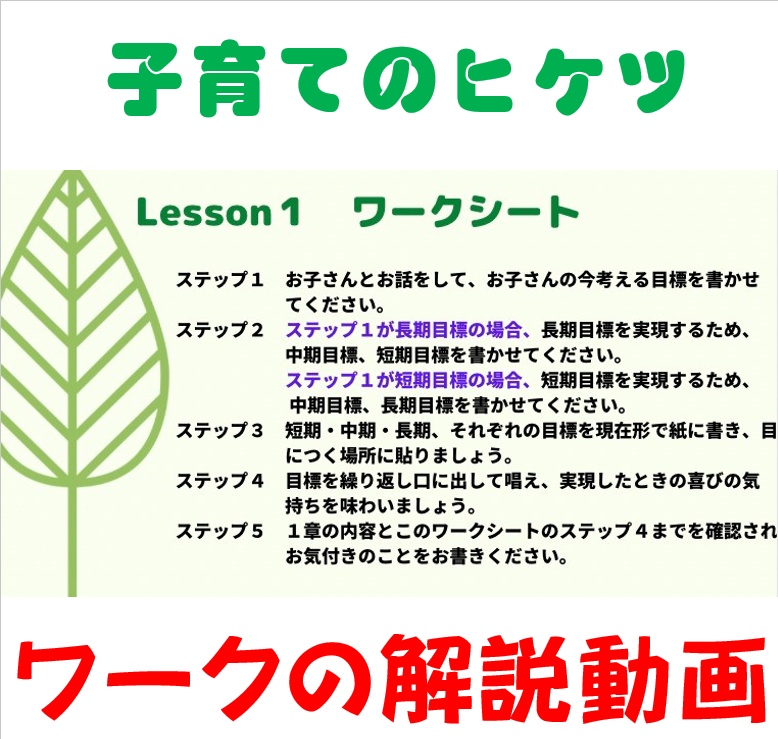 第１章 Lesson 1 「理想の未来を実現させるには、望む未来をしっかりとイメージすること」のワーク