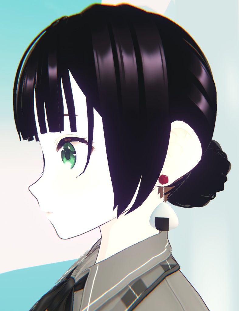 梅が飛び出たおにぎりピアス(VRChat想定)