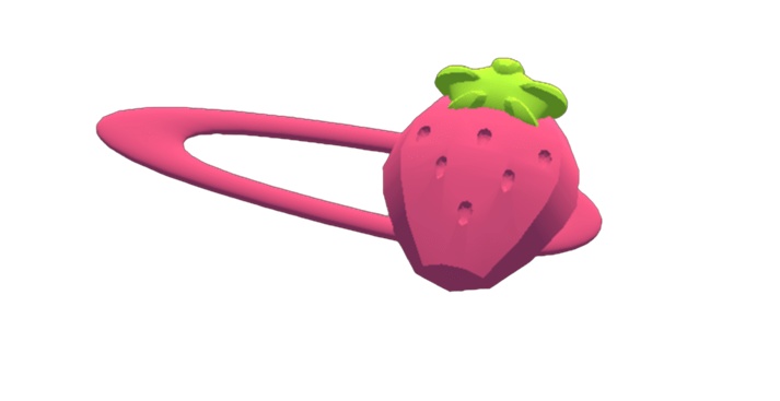 プラスチックのいちごヘアピン(VRChat想定)