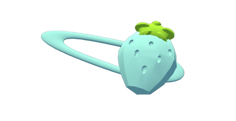 プラスチックのいちごヘアピン(VRChat想定)