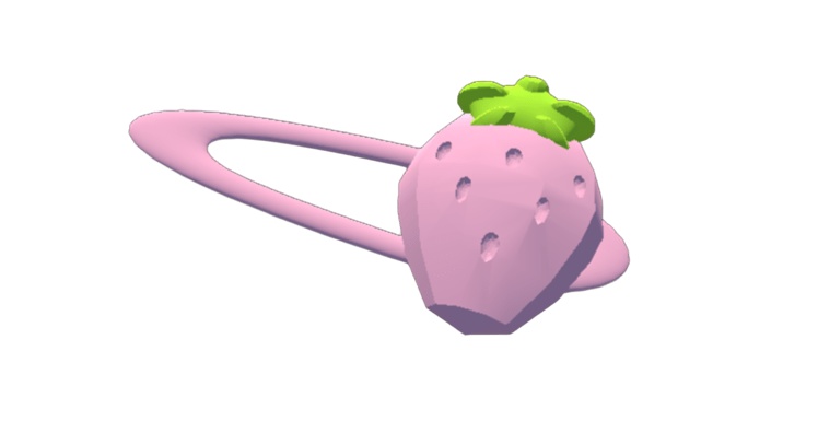 プラスチックのいちごヘアピン(VRChat想定)