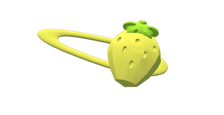 プラスチックのいちごヘアピン(VRChat想定)