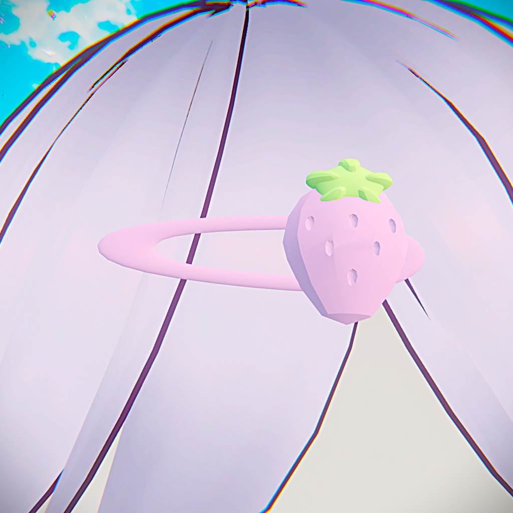 プラスチックのいちごヘアピン(VRChat想定)