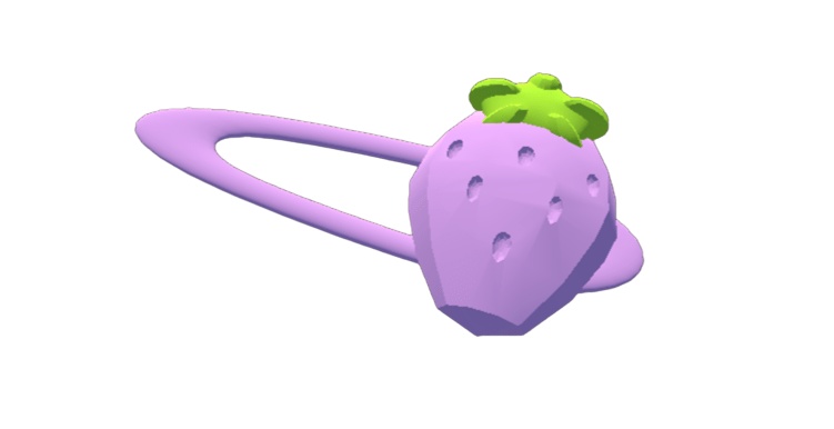 プラスチックのいちごヘアピン(VRChat想定)