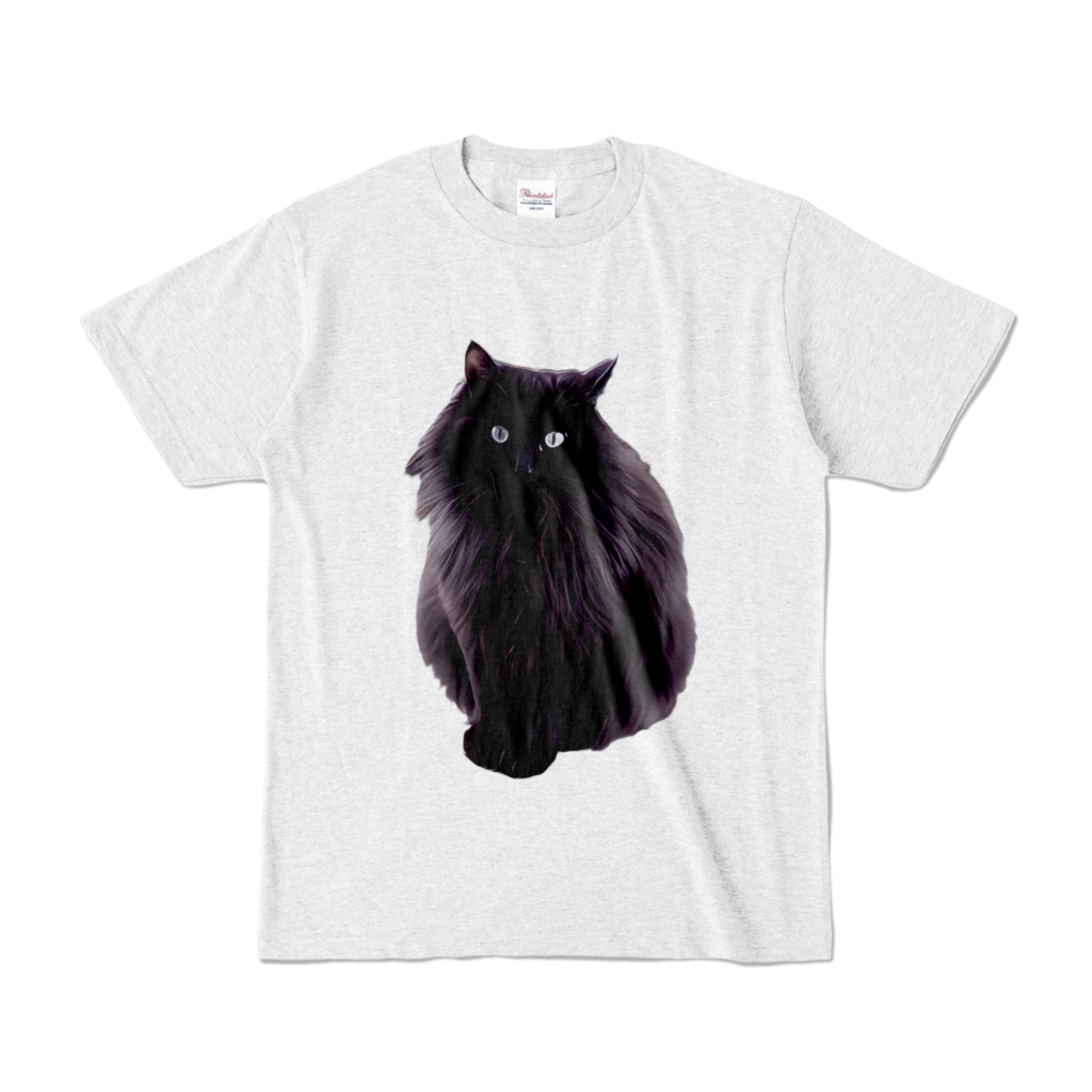 黒猫”みみ”ちゃんのTシャツ(アッシュ)