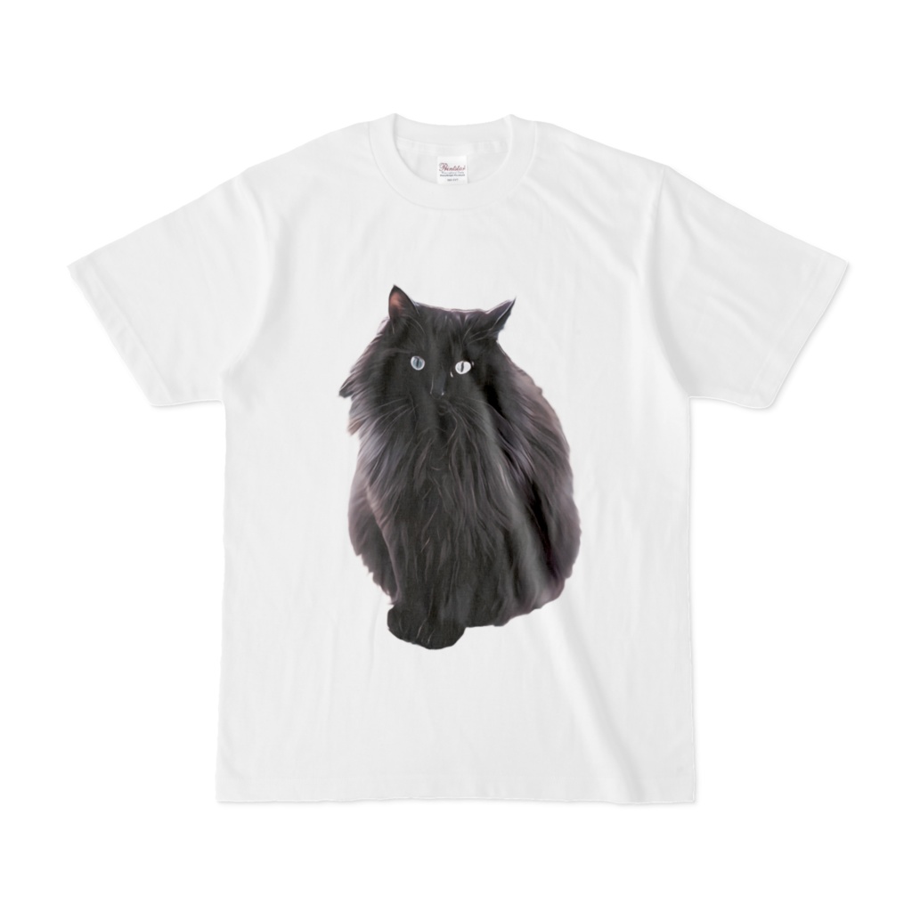 黒猫”みみ”ちゃんのＴシャツ（白）