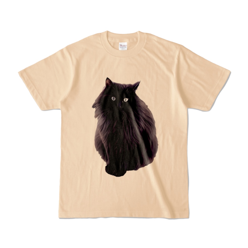 黒猫”みみ”ちゃんのTシャツ(ナチュラル)