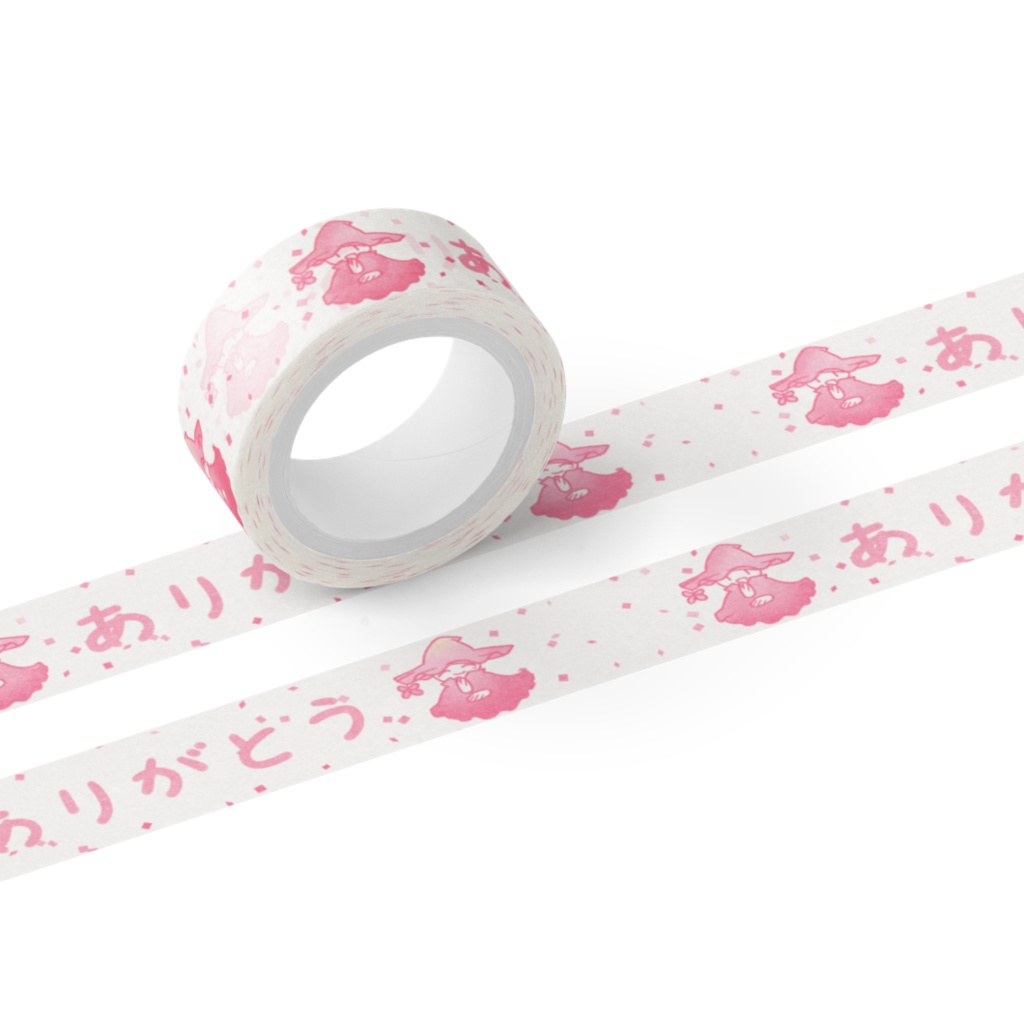 【マスキングテープ】手話/ありがとう・ありがとうございます/ピンク