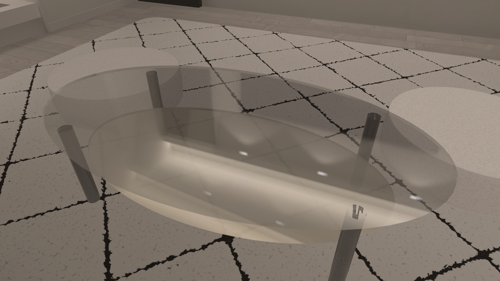 シンプルガラステーブル