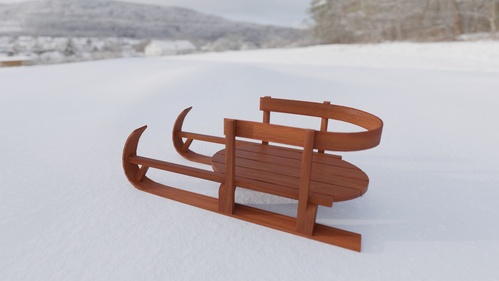 そり 3Dモデル・2種類・