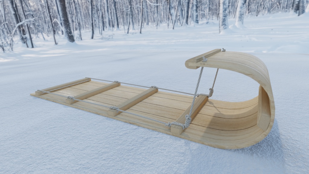 そり 3Dモデル・2種類・