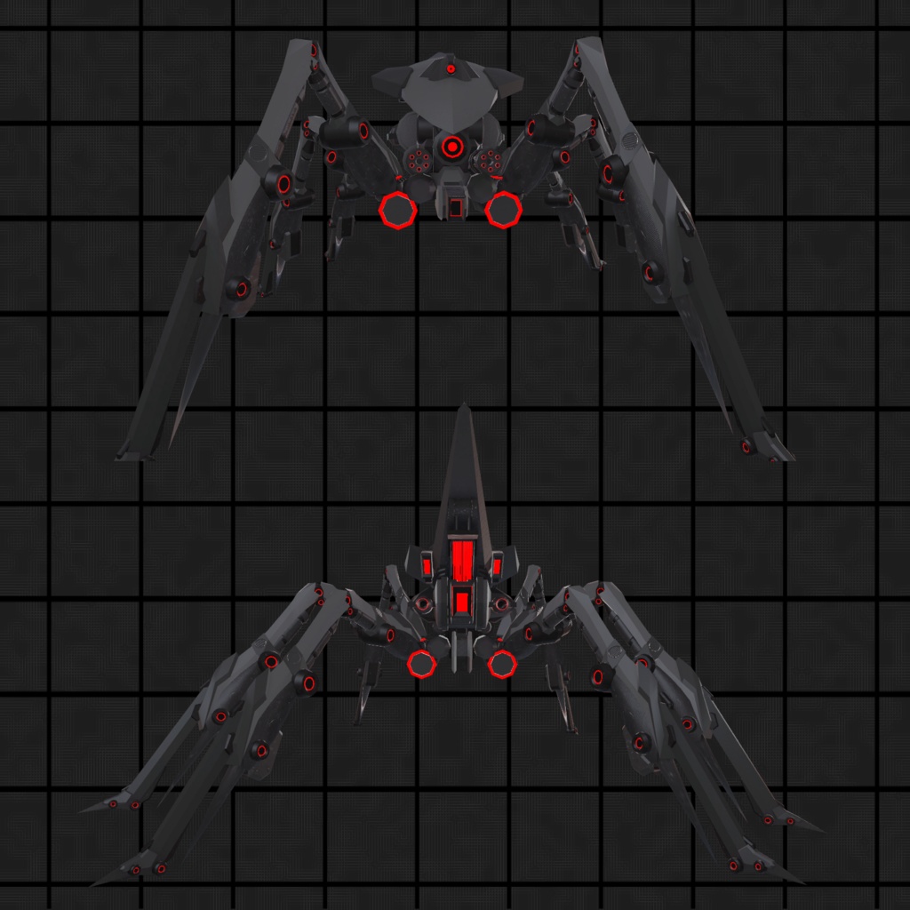 VRChat向け3Dモデル【多脚型戦闘用ドローン「LocustVer2」】