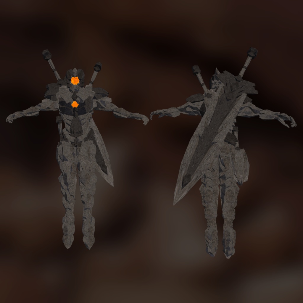 【Quest対応】VRC想定3Dモデル「GolemKnight」
