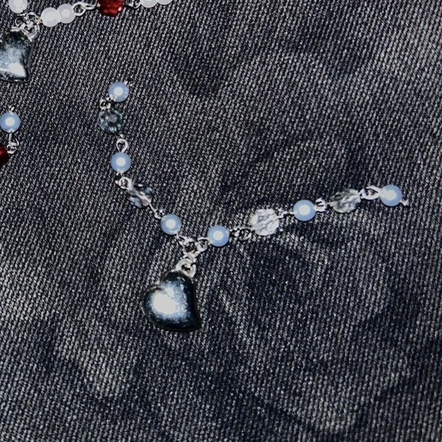 ぬい用 ネックレス シルバーブルー