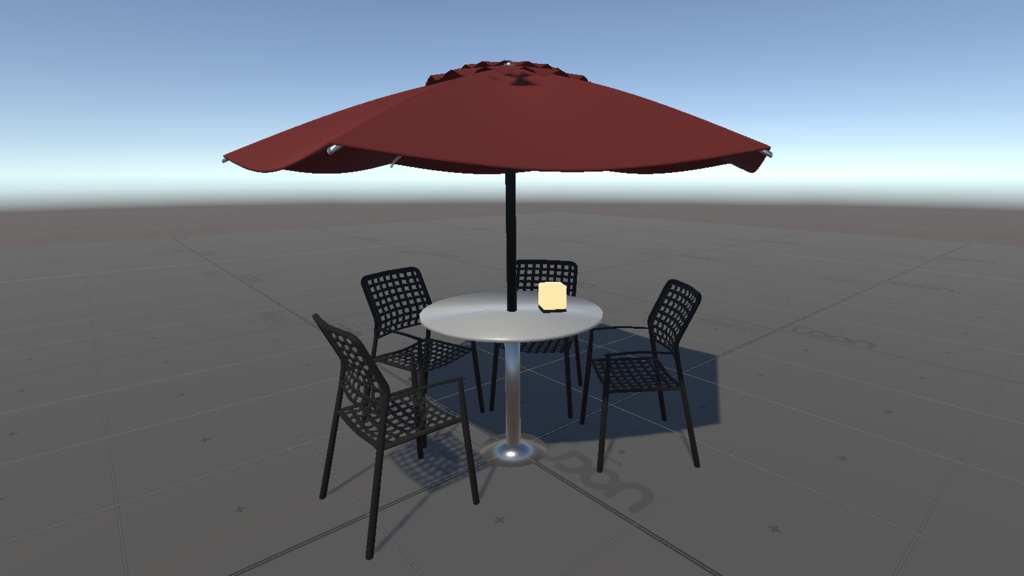 カフェのガーデンパラソル ぷかぷかランプ付き