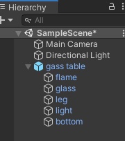 まるいガラスのつくえ  ぷかぷかランプ付き