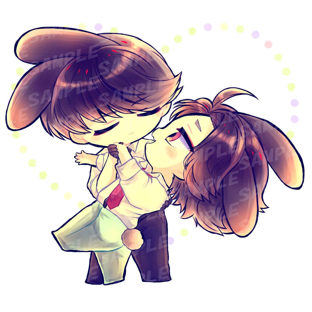 うさ耳アクリルキーホルダー　大崎＆竹芝