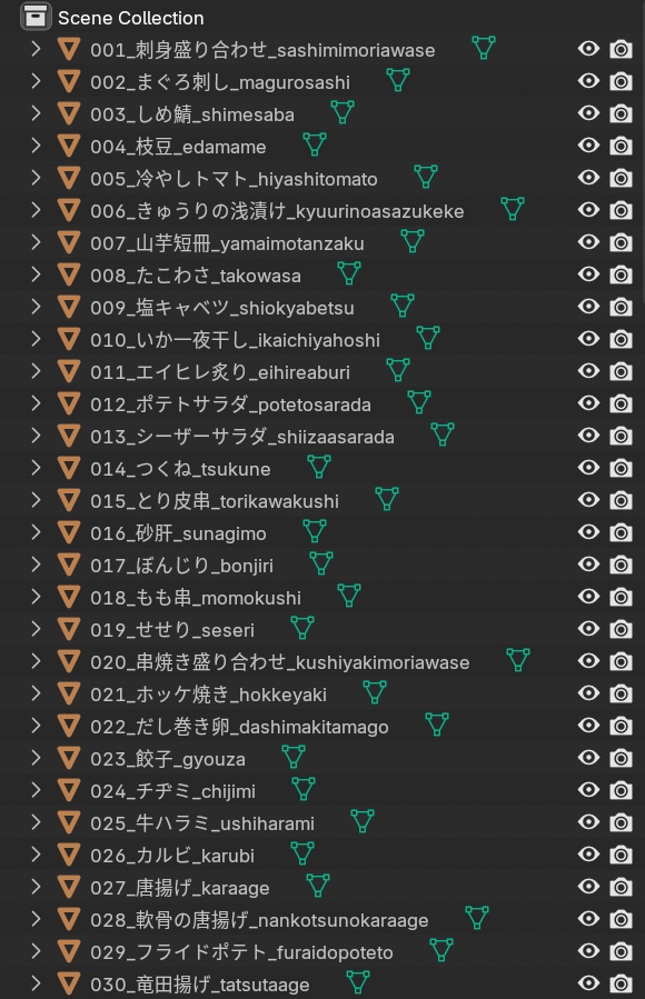 【VRChat向け】時短!居酒屋メニュー札 100枚+スタンド・黒板 計4種
