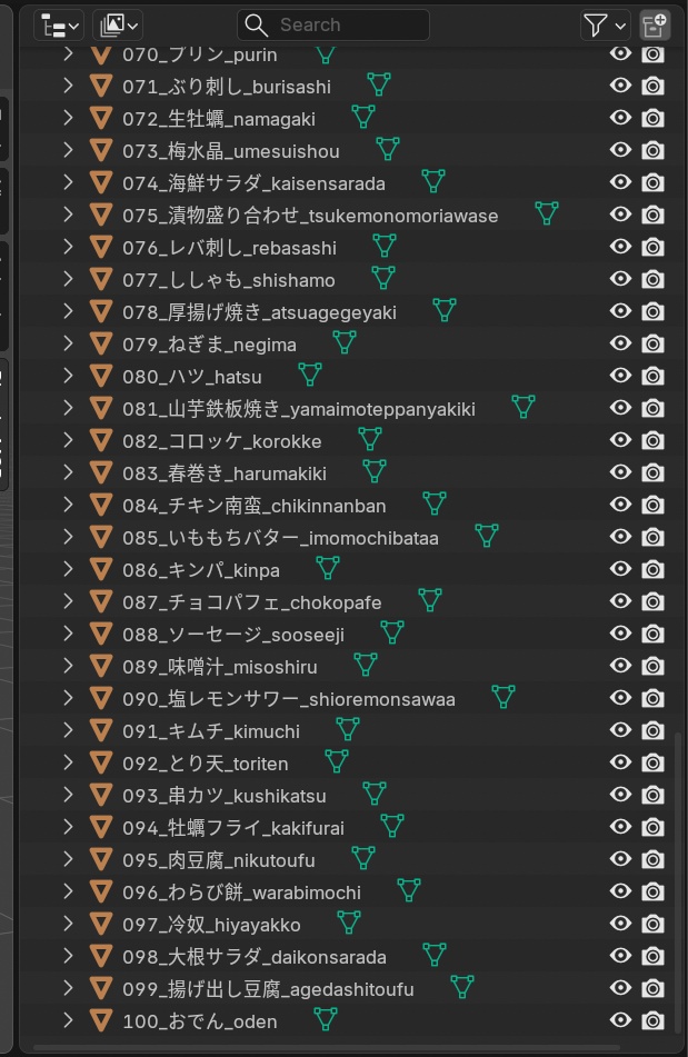 【VRChat向け】時短!居酒屋メニュー札 100枚+スタンド・黒板 計4種