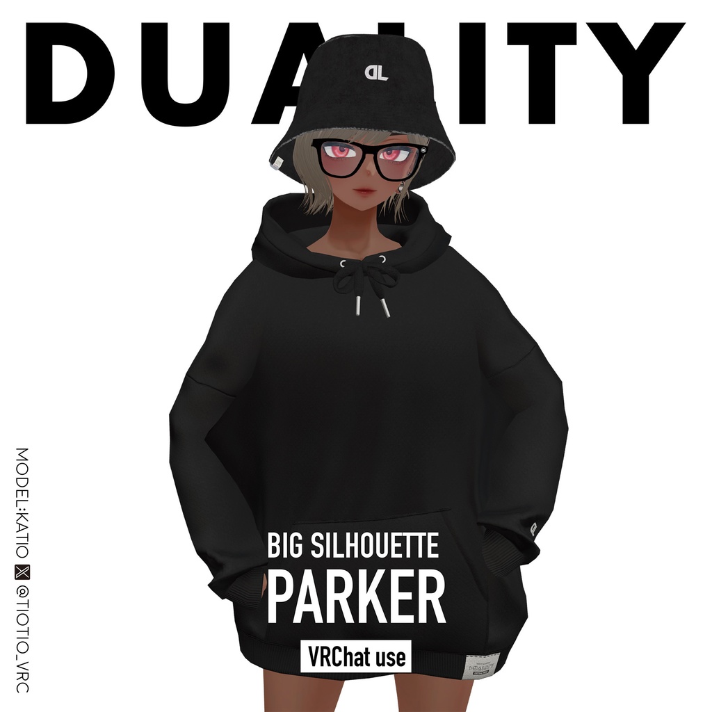 【パーカー】BIG SILHOUETTE PARKER【5アバター+MARUBODY対応】#duality_booth