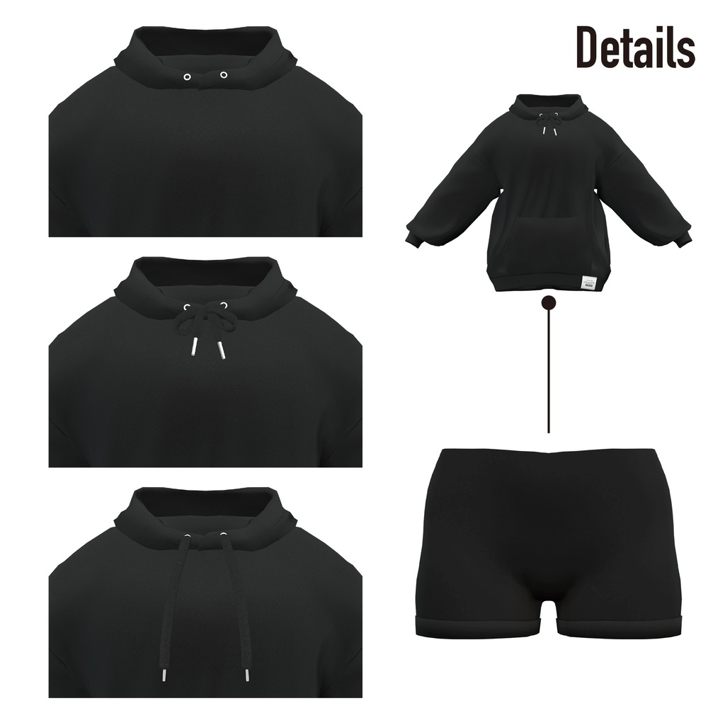 【パーカー】BIG SILHOUETTE PARKER【5アバター+MARUBODY対応】#duality_booth