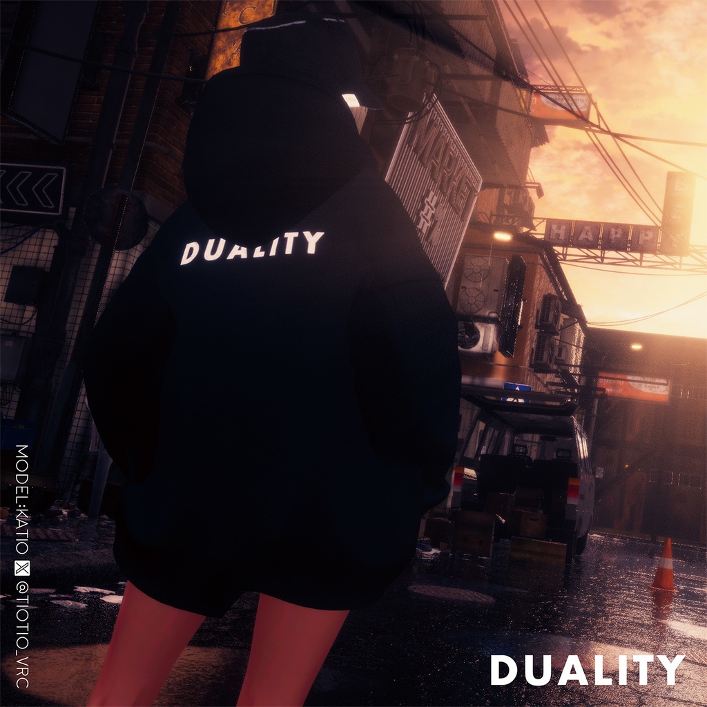 【パーカー】BIG SILHOUETTE PARKER【5アバター+MARUBODY対応】#duality_booth