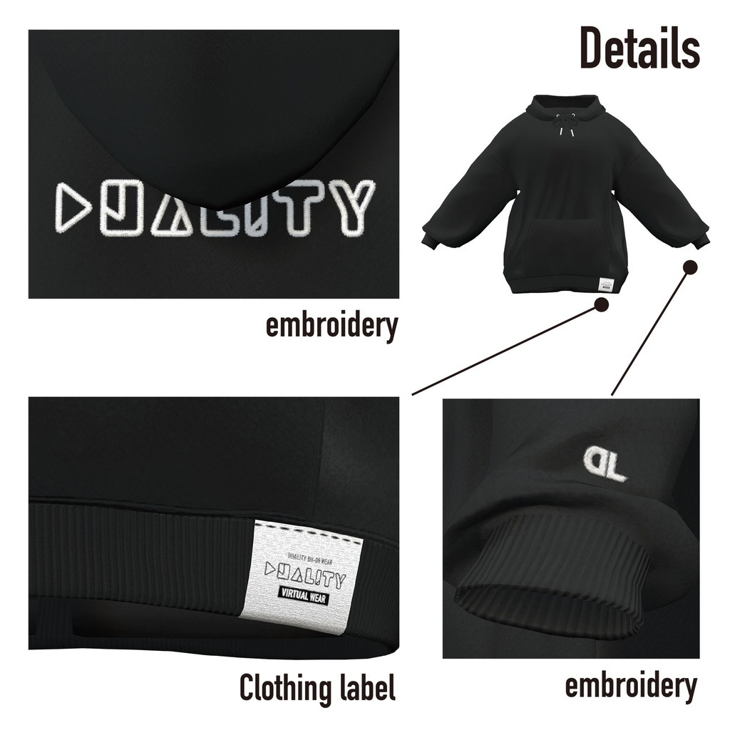 【パーカー】BIG SILHOUETTE PARKER【5アバター+MARUBODY対応】#duality_booth