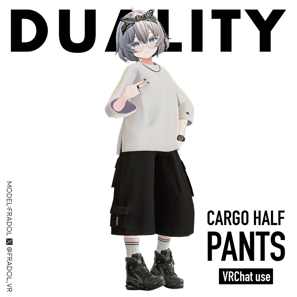 【ハーフパンツ】CARGO HALF PANTS【7アバター対応】#duality_booth