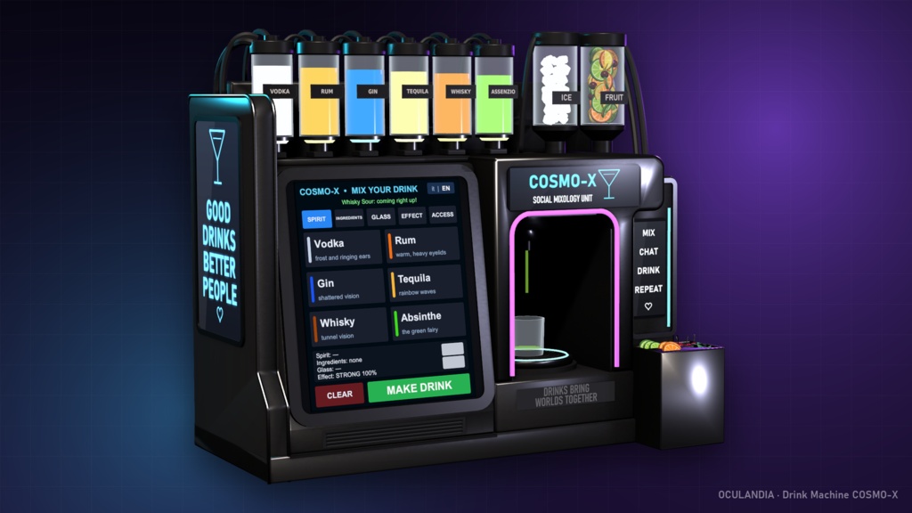 【VRChat想定】Drink Machine COSMO-X ドリンクマシン ワールドギミック【Udonプレハブ/PC・Quest対応】