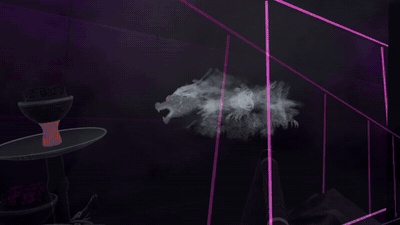 【VRChat】煙のドラゴン水タバコ Smoke Dragon Hookah 2人用・溶岩ガラス【Quest対応/SDK3.10以降】