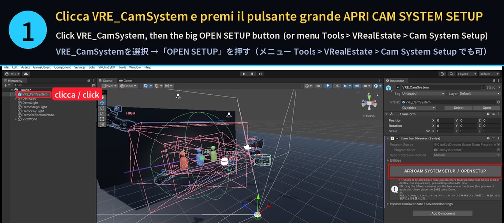 【VRChat】カメラスイッチャー Cam System|6+1カメラ・OBS配信出力・自動スイッチング・デジタル操作パネル【Quest対応】
