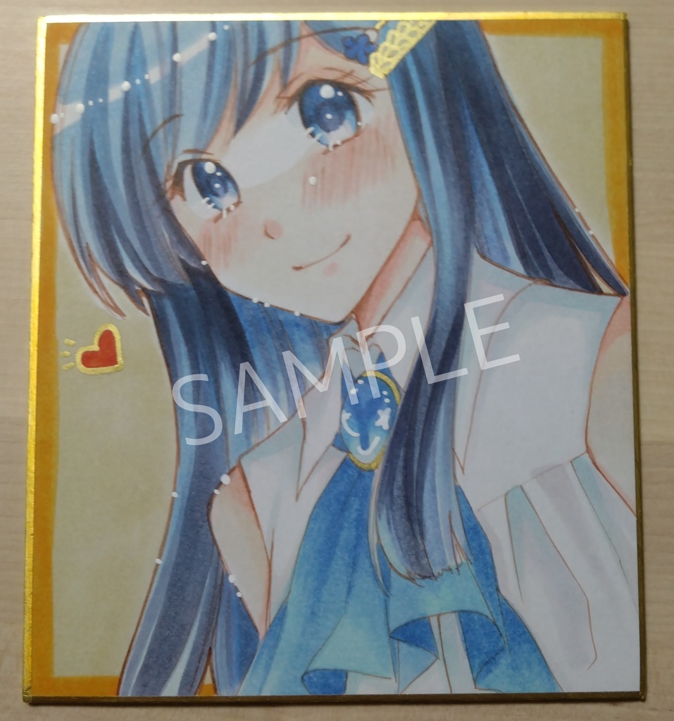 双葉湊音さんの手描き色紙（小色紙）（1）