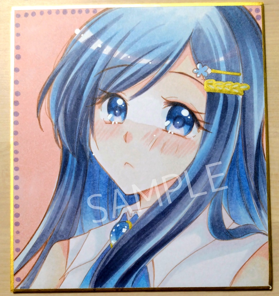 双葉湊音さんの手描き色紙（小色紙）（2）