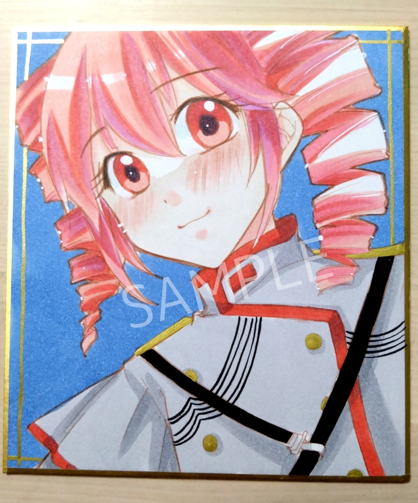 重音テトさんの手描き色紙（小色紙）