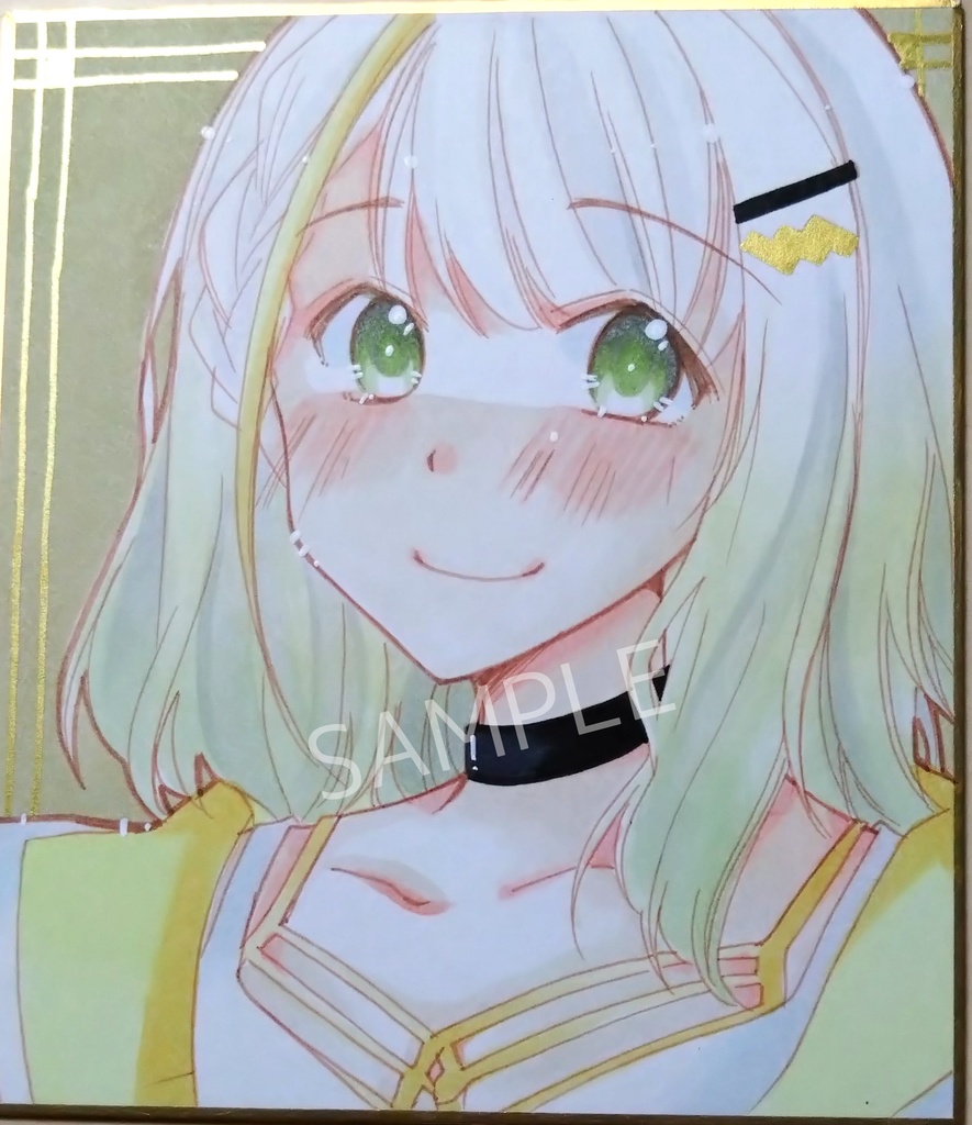 紡乃世詞音さんの手描き色紙（小色紙）