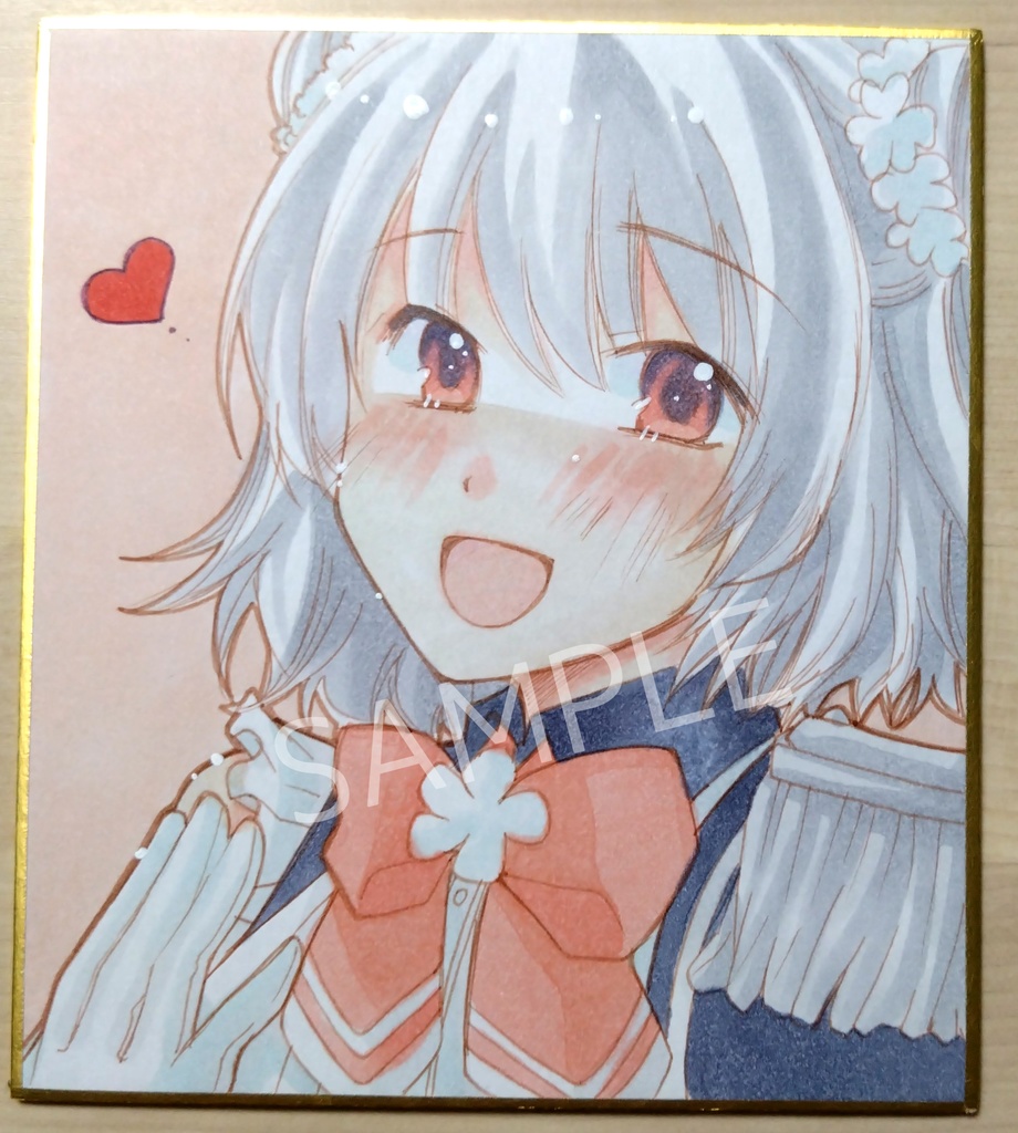 小春立花さんの手描き色紙（小色紙）（1）