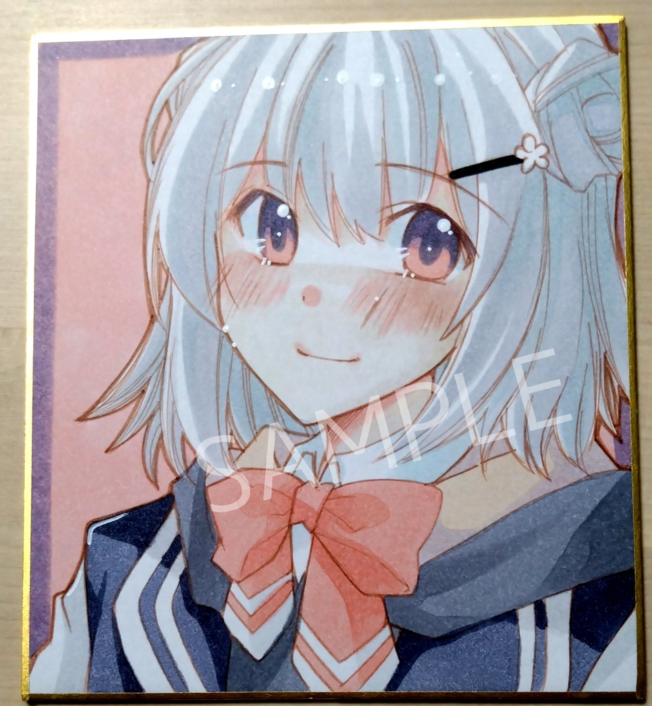 小春立花さんの手描き色紙（小色紙）（2）