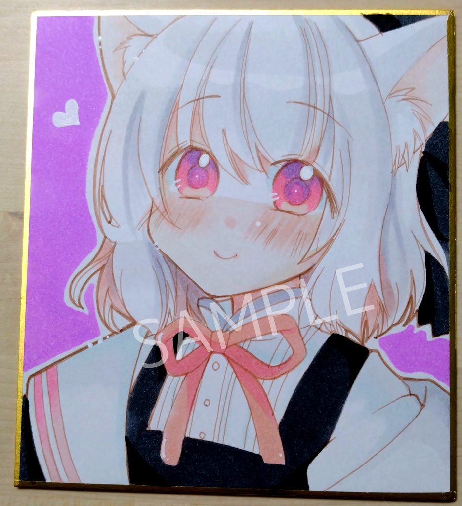 小夜ちゃんの手描き色紙（小色紙）