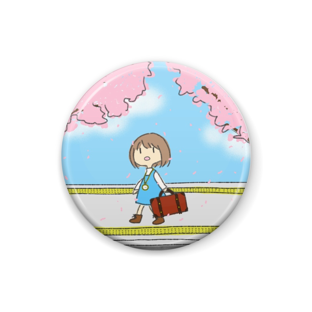 春の旅缶バッチ