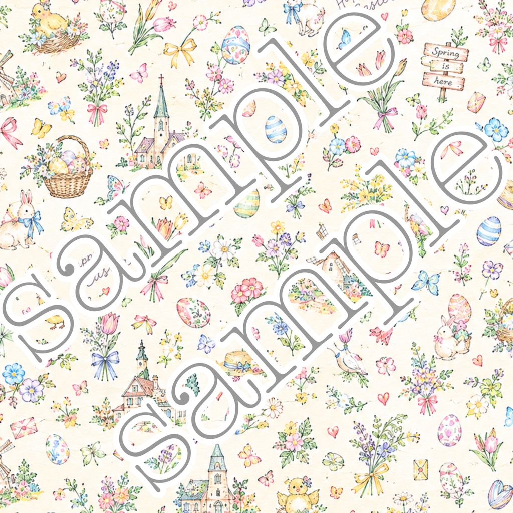 【A4デザインペーパー 4柄セット】 French / Easter / Christmas / Gift